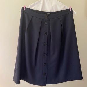 A-line Navy Wool Skirt (J Crew)